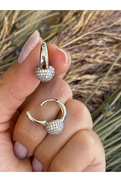 Lucios Golden Craftsmanship Basket Silver Color Hhoop Earring
