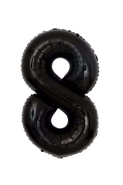 Partifest Number Foil Balloon Black Number Balloon Black 8 Years Balloon 76 Cm Number Balloon Flying Balloon Helium Balloon