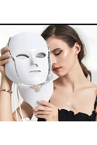 USB Şarj Edilebilir, 15 Dakikalık Zamanlayıcı Fonksiyonlu 7 Renkli LED Yüz ve Boyun Maske Cihazı