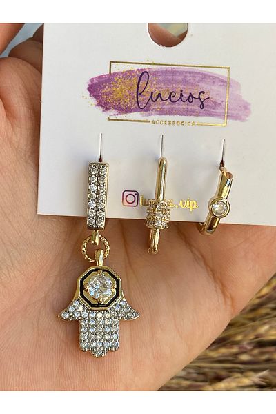 Lucios Vip Fatima 3 Piece Earring Set