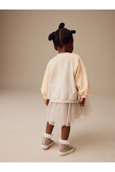 Next Baby Cream Long Sleeve Tutu Dress Cardigan Set of 2