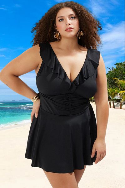 PayBuy Comfortable Gathered Relaxed Fit Plus Size Swimsuit Summer Collection Uv Protection Stylish Detail