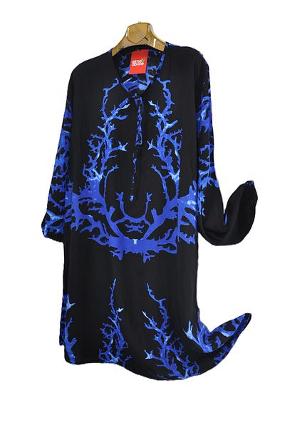 elma abone Large Size Viscose Lace-Up Tunic