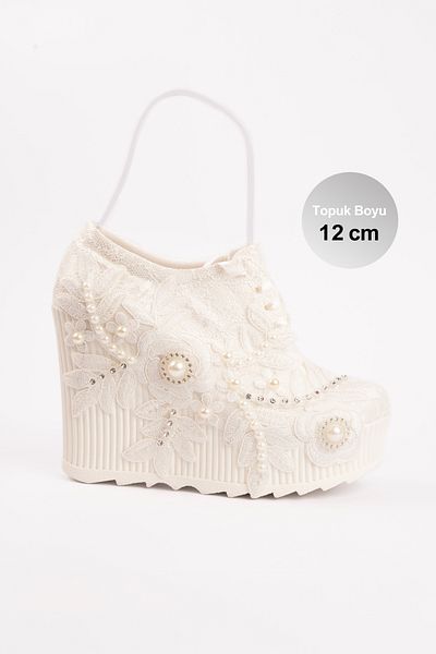 E&L Company 12cm Wedge Heel, Off-White Sports Bride. As Light as a Bird.