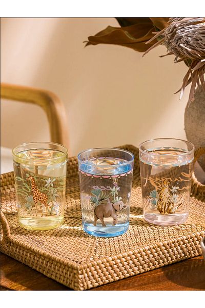 LC Waikiki Printed Glass Water Cup Set of 3 510 ml