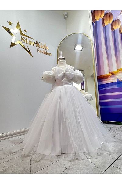 Star Kids Κοριτσίστικο Λευκό Πριγκίπισσα Φόρεμα – Φόρεμα για γάμο και ειδική περίσταση με φουσκωτή τούλινη φούστα