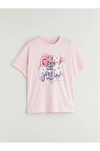 LC Waikiki Lcw Kids Pink Crew Neck Girl's T-Shirt
