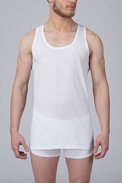 Eng Çift Kaplan Erkek Ince Süprem Beyaz Atlet 700