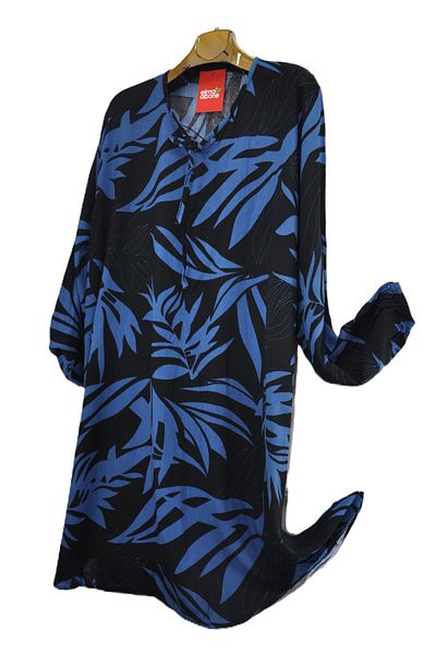 elma abone Large Size Viscose Lace-Up Tunic