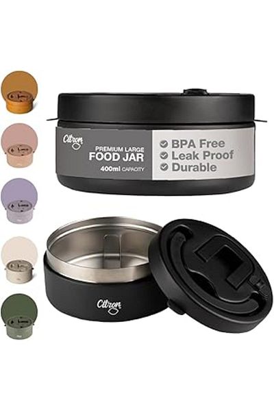 NETWORK ART Citron citron separated stainless steel food thermos 400 ml - black 1196731
