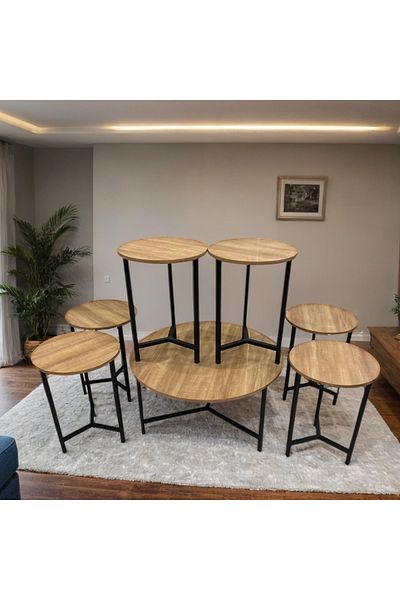 Ch 7-piece wooden table set