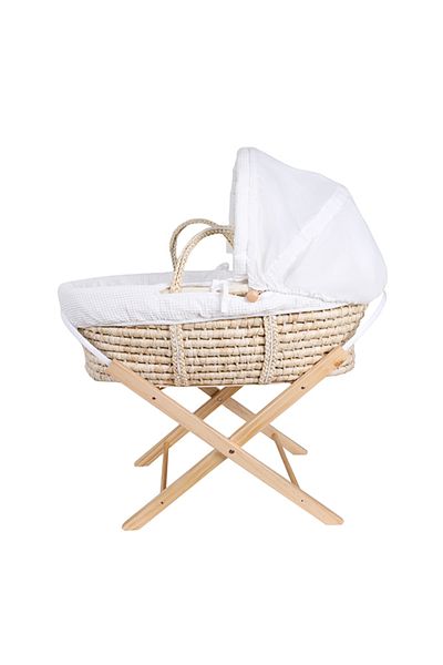 KIKIBEBE Wooden Fun Moment Moses Basket With Foldable Stand - Wood