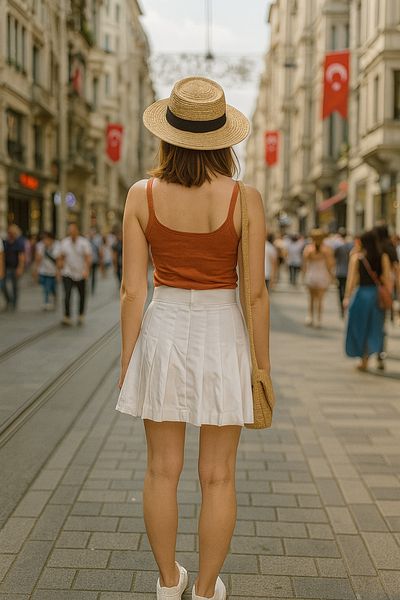 LePold Mini fustă plisată în carouri cu talie înaltă, piesa combinată de tendință de vară (buton și fermoar în formă de închidere)