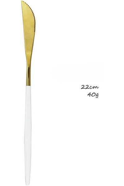 TARIK HOME 6-Person Gold White Stainless Steel 6-Piece Knife Set