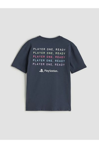 LC Waikiki Lcw Kids Anthracite Crew Neck Playstation Printed Boys T-Shirt