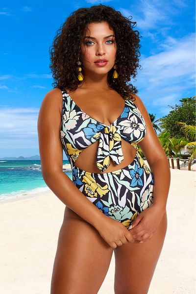 PayBuy Comfortable Patterned Relaxed Cut Plus Size Swimsuit Oversized Size High Comfort All Sizes Elegance