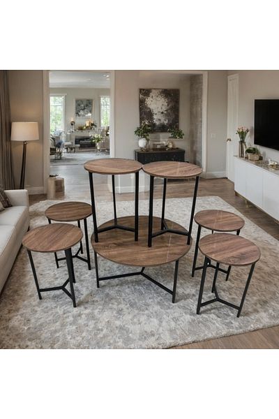 Ch 7-piece wooden table set