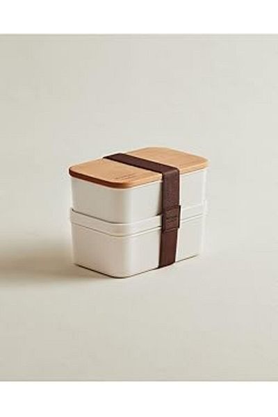 Mu Art Ahşap Coco Margot Wooden Lid Storage Container, Soft Ecru, 500 ml Star Buy Bz 1087243