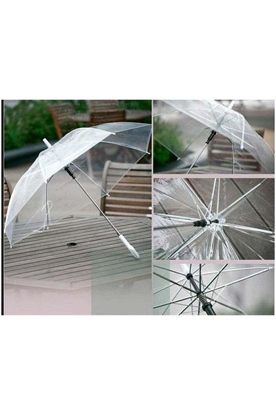 Generic Long Handle Semi Automatic Transparent Umbrella