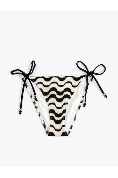 Koton Waterway Patterned Glitter Bikini Bottom with Drawstring Sides