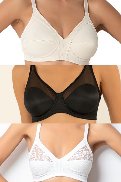 ZENCHES Set de 3 sutien Minimizer Gatherer - zilnic, confortabil