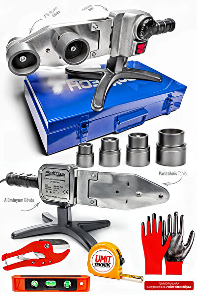 PROXTECH 1600W Büyük Boy Metal Gövde Turbo Çift Residans PPRC Plastik Boru Kaynak Makinesi Raybalama Takım