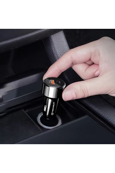 Techsuit Incarcator auto Techsuit (TE-P31) - USB QC3.0 18W Type-C PD30W Total 48W LED Light - Black