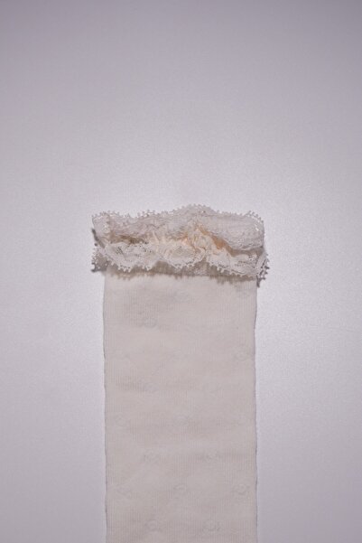 Rumon Cotton Polka Dot Textured Lace Girls' Socks