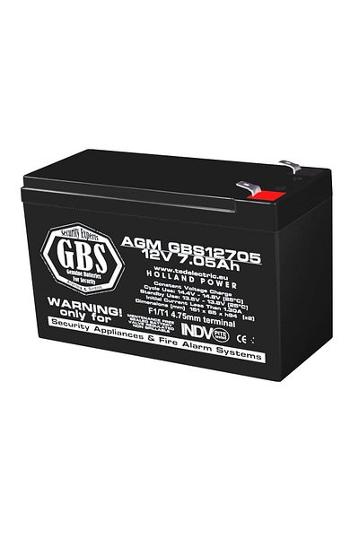 TED Electric Baterie Reincarcabila F1 12V Sisteme Alarma VRLA 7.05Ah AGM, Dimensiuni 151x65x95 mm, GBS12705
