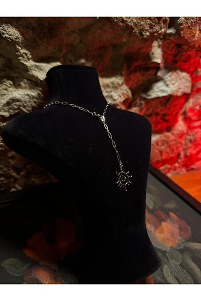 LAİKA Spiral Sun Steel Y Necklace 60 cm