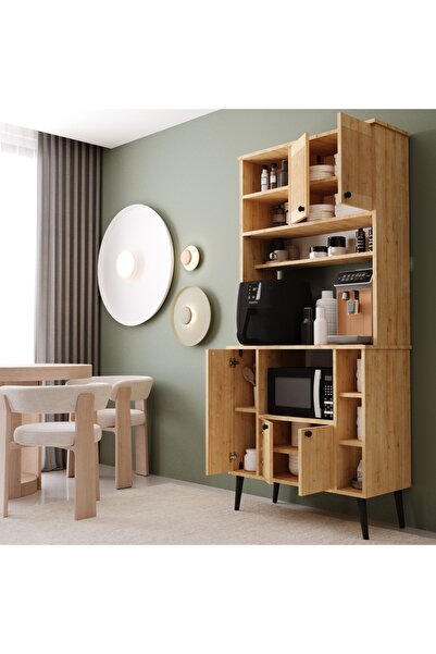 melura home Melura Kahve Ünitesi - Kahve Köşesi %100 Mdf 90 Cm Çok Amaçlı Dolap