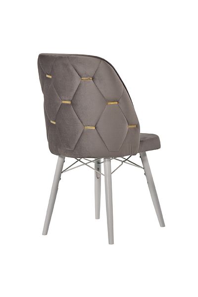 Desire Fergana Chair, Gold details, first-class hornbeam frame, durable wooden legs White