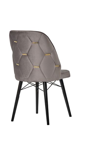 Desire Fergana Chair, Gold details, first-class hornbeam frame, durable wooden legs Black