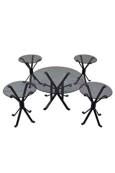 Ch 5-piece glass table set