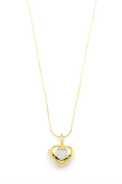 toyigoo Heart Necklace with Stone - Gold