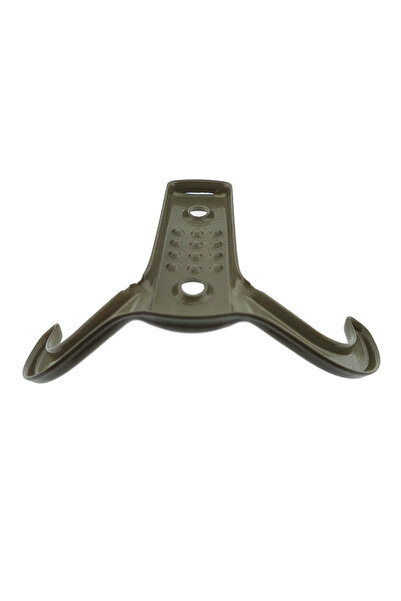 OEM Cuier din metal pentru mobila sau perete, cu 2 agatatori de 2 cm, 2 orificii, 85 x 57 x 30 mm, bej