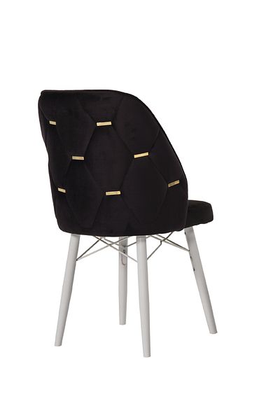 Desire Fergana Chair, Gold details, first-class hornbeam frame, durable wooden legs White
