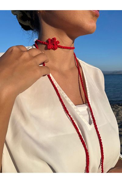 Poshy Atelier Women Knitting Handmade Crochet Choker Flower Prom Homecoming