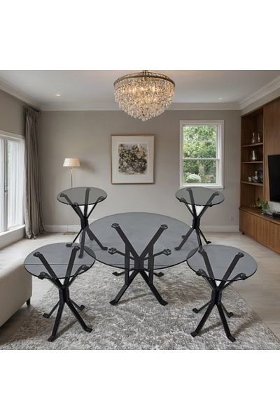 Ch 5-piece glass table set