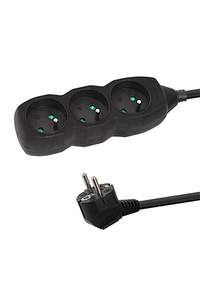 ESPERANZA Extension cord with 3 sockets and 1.5m cable, 250V, 16A, maximum load 3680W, ES-96152, black