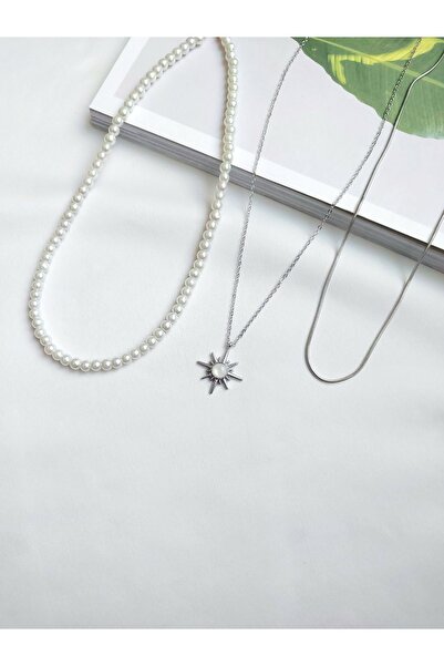 Alexis Carrel Kutup Yıldızı Detaylı 3'lü Kombin Kolye, Set Kolye