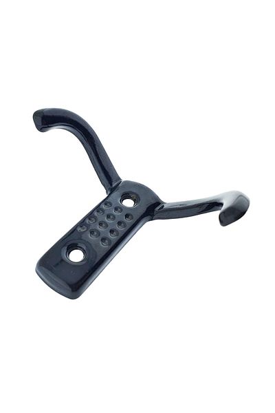 OEM Cuier din metal pentru mobila sau perete, cu 2 agatatori de 2 cm, 2 orificii, 85 x 57 x 30 mm, negru
