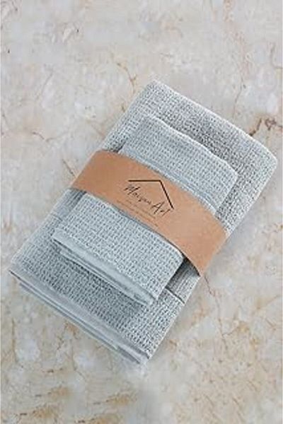 STOREMAX ysstorex Textile Royal |   50x90-70x140 cm Σετ πετσετών μπάνιου 4 τεμαχίων, 100% βαμβακερό σετ πετσετών Grey Star