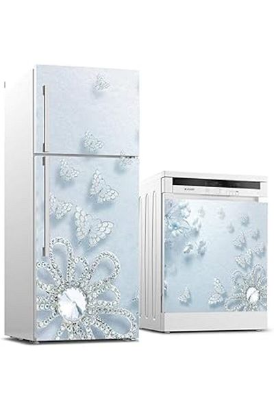 AMAZON TOHUM Refrigerator and Dishwasher White Goods Sticker Covering Diamond Brooch