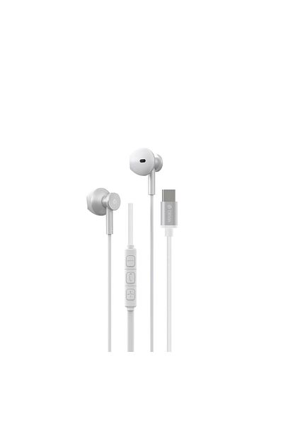 Devia Casti in-ear cu microfon, cablu 120cm USB Tip C, Smart M2 Digital Metal Silver, control , argintii