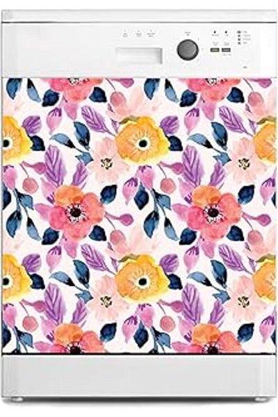 AMAZON TOHUM Dishwasher Sticker Coating White Goods Coating Flowers Painting