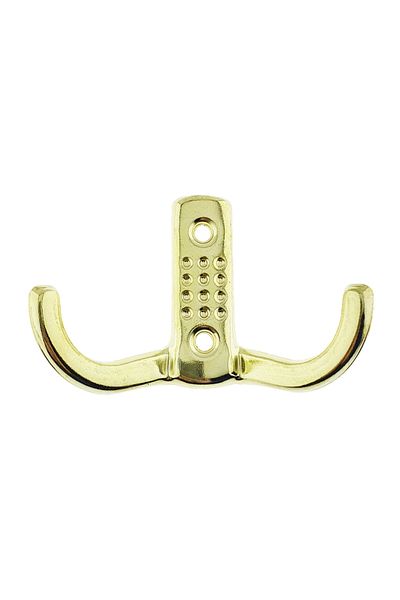 OEM Cuier din metal pentru mobila sau perete, cu 2 agatatori de 2 cm, 2 orificii, 85 x 57 x 30 mm, auriu