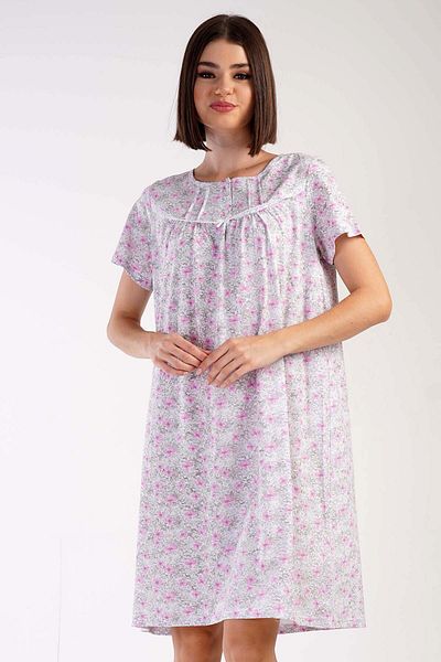 VİENETTA Cotton Women's Short Sleeve Short Length Nightgown
