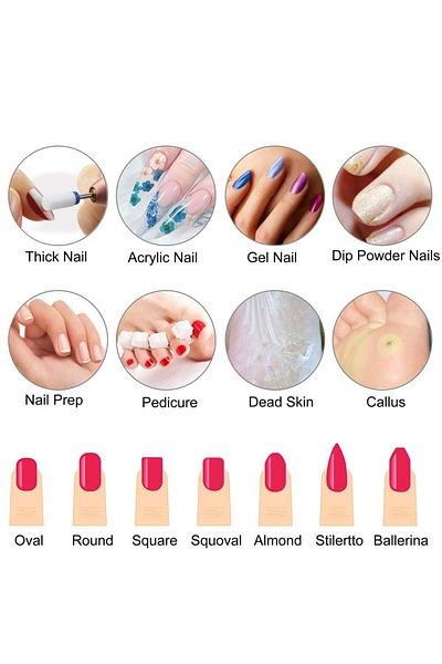 OEM Manicure and Pedicure Set with 8 Nail Care Bits for Twist & Lock Head Nail Drills