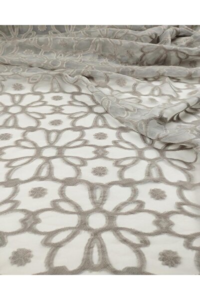 Kumaş Parça Tul organza Tonda gri bej (lățime 150 cm x lungime 325 cm)